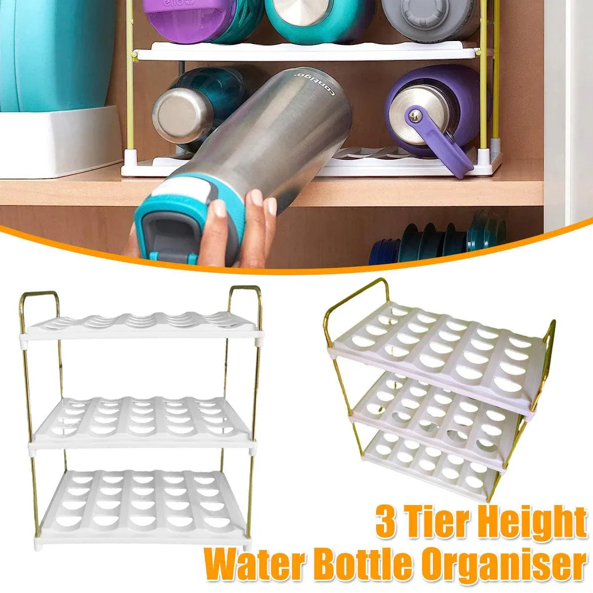 Adjustable Cup and Bottle Storage Rack Multifunctional Wine Thermos Holder Shelf
